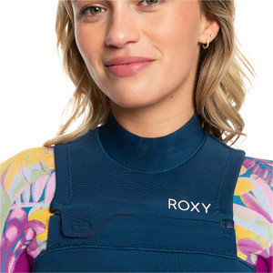 2023 Roxy Womens Swell Series 5/4/3mm Chest Zip Wetsuit ERJW103128 - Anthracite Hot Tropics Swim